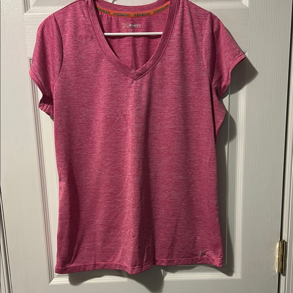 Tek Gear Raspberry V-Neck Short Sleeve Tee